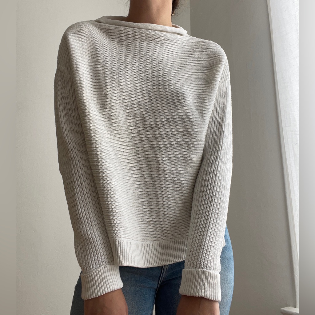 High-Neck White Topshop Sweater